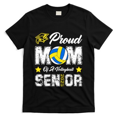Proud Mom Of A Volleyball Senior Class Of 2025 Graduation T-Shirt