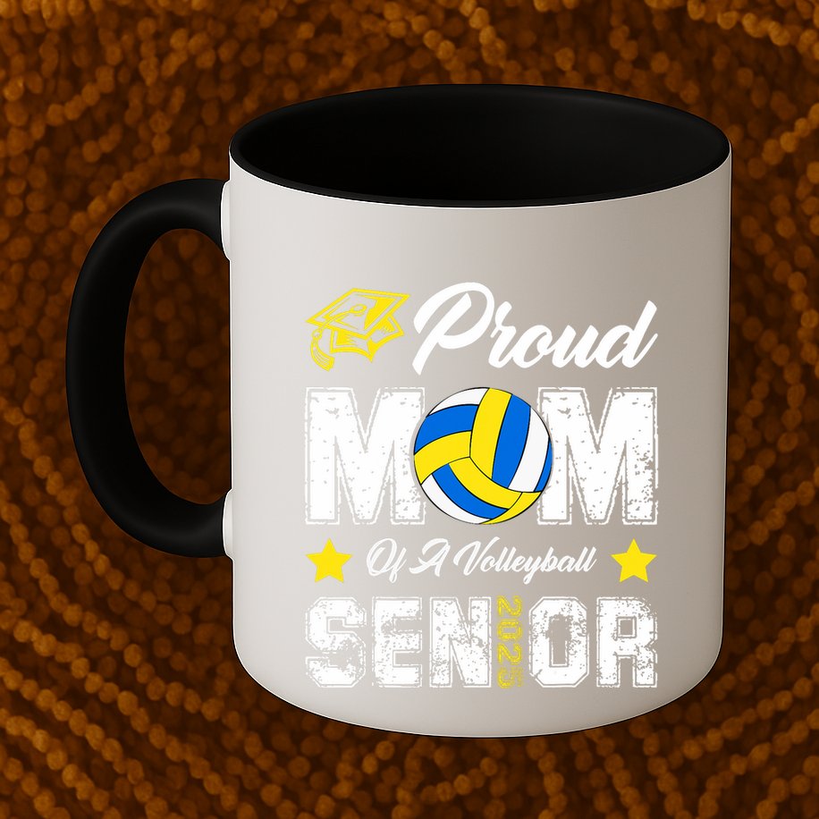 Proud Mom Of A Volleyball Senior Class Of 2025 Graduation Mug
