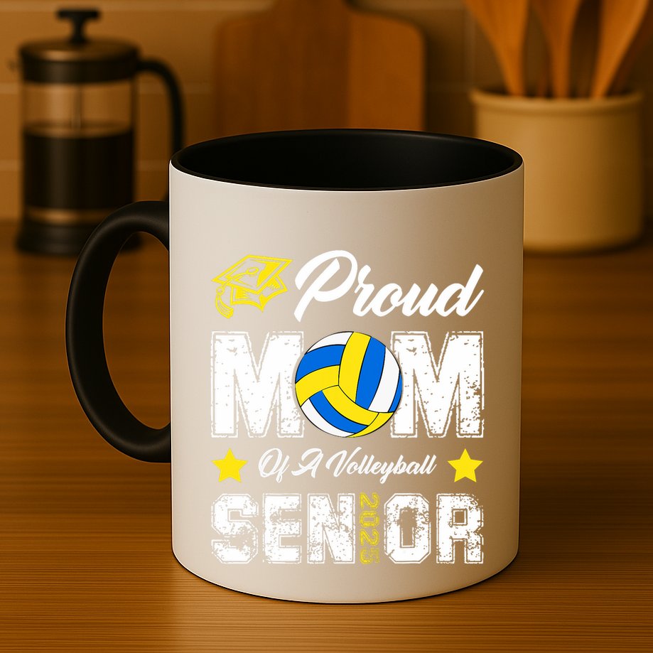 Proud Mom Of A Volleyball Senior Class Of 2025 Graduation Mug