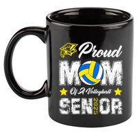 Proud Mom Of A Volleyball Senior Class Of 2025 Graduation 11oz C Handle Ceramic Mug