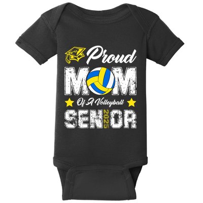 Proud Mom Of A Volleyball Senior Class Of 2025 Graduation Baby Bodysuit