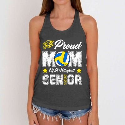 Proud Mom Of A Volleyball Senior Class Of 2025 Graduation Women's Knotted Racerback Tank