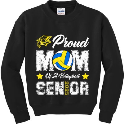 Proud Mom Of A Volleyball Senior Class Of 2025 Graduation Kids Sweatshirt