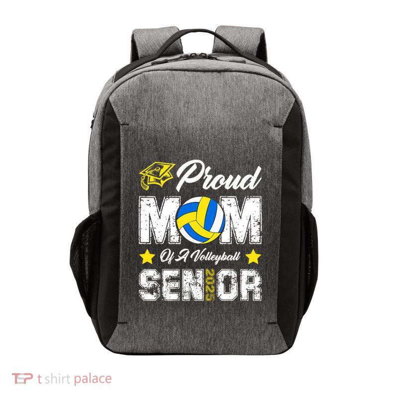 Proud Mom Of A Volleyball Senior Class Of 2025 Graduation Vector Backpack