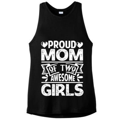 Proud Mom Of Two Awesome Great Gift Funny Mother's Day Cool Gift Ladies PosiCharge Tri-Blend Wicking Tank