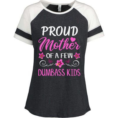 Proud Mother Of A Few Dumbass Enza Ladies Jersey Colorblock Tee