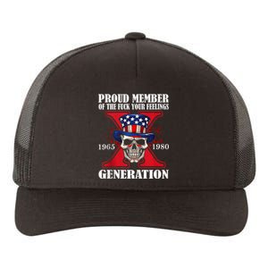 Proud Member Of The Fuck Your Feelings Generation X Skull Yupoong Adult 5-Panel Trucker Hat