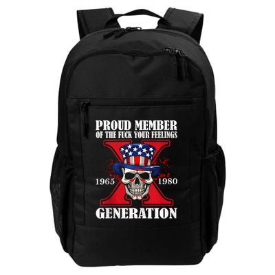 Proud Member Of The Fuck Your Feelings Generation X Skull Backpack