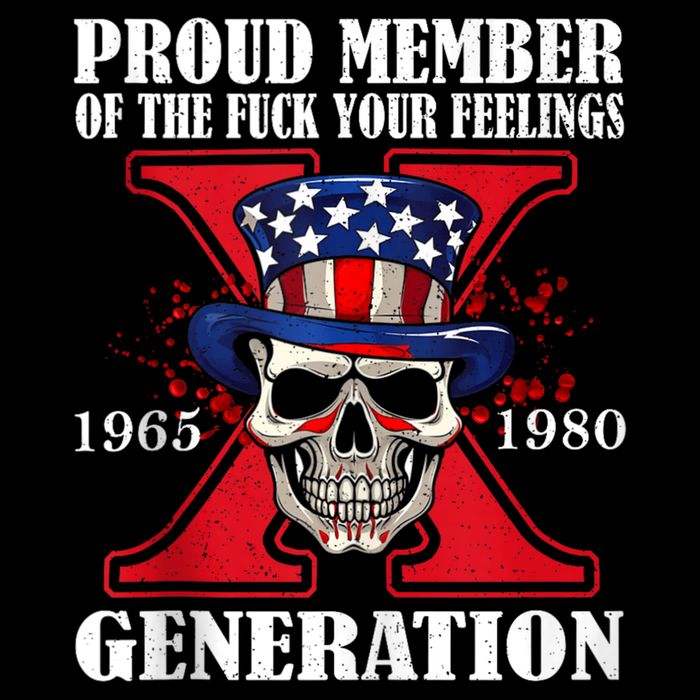 Proud Member Of The Fuck Your Feelings Generation X Skull Sustainable Bucket Hat