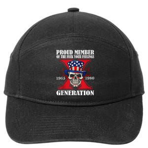 Proud Member Of The Fuck Your Feelings Generation X Skull 7-Panel Snapback Hat