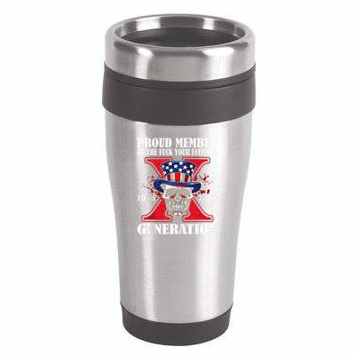 Proud Member Of The Fuck Your Feelings Generation X Skull 16oz Travel Tumbler
