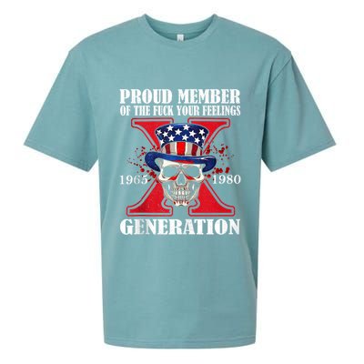 Proud Member Of The Fuck Your Feelings Generation X Skull Sueded Cloud Jersey T-Shirt
