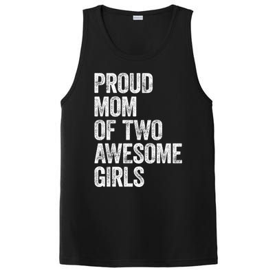 Proud Mom Of Two Awesome Great Gift Mother Funny Gift Mama Mommy Great Gift PosiCharge Competitor Tank