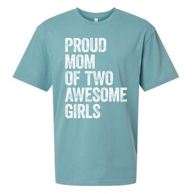 Proud Mom Of Two Awesome Great Gift Mother Funny Gift Mama Mommy Great Gift Sueded Cloud Jersey T-Shirt