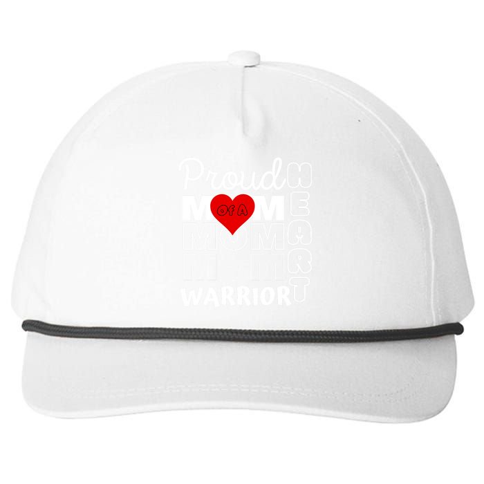 Proud MoM Of A Heart Warrior CHD Awareness Gift Snapback Five-Panel Rope Hat