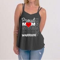 Proud MoM Of A Heart Warrior CHD Awareness Gift Women's Strappy Tank