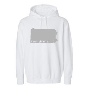 Pennsylvania Map Outline State Home Pride Native Love Cute Garment-Dyed Fleece Hoodie