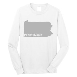 Pennsylvania Map Outline State Home Pride Native Love Cute Long Sleeve Shirt