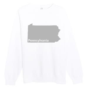 Pennsylvania Map Outline State Home Pride Native Love Cute Premium Crewneck Sweatshirt