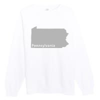 Pennsylvania Map Outline State Home Pride Native Love Cute Premium Crewneck Sweatshirt