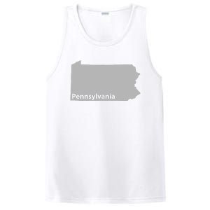 Pennsylvania Map Outline State Home Pride Native Love Cute PosiCharge Competitor Tank