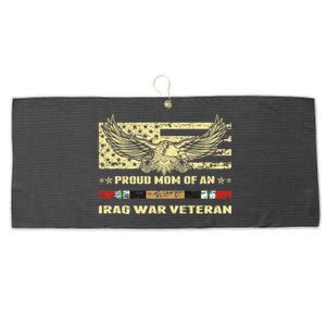 Proud Mom Of An Iraq War Veteran Military Vets Mother Funny Gift Large Microfiber Waffle Golf Towel