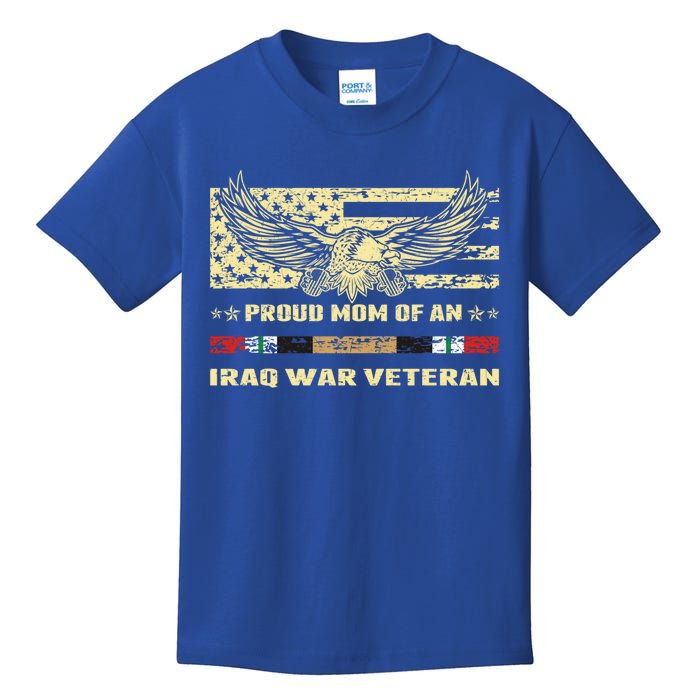 Proud Mom Of An Iraq War Veteran Military Vets Mother Funny Gift Kids T-Shirt