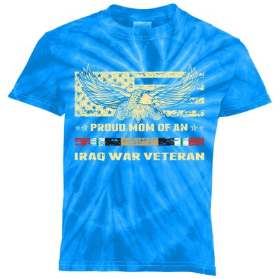 Proud Mom Of An Iraq War Veteran Military Vets Mother Funny Gift Kids Tie-Dye T-Shirt