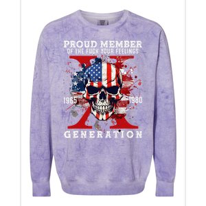 Proud Member Of Your Feelings Horror Skull X Generation Colorblast Crewneck Sweatshirt