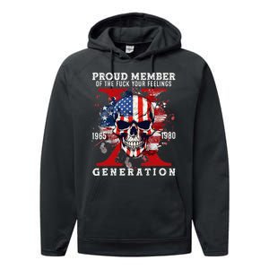 Proud Member Of Your Feelings Horror Skull X Generation Performance Fleece Hoodie