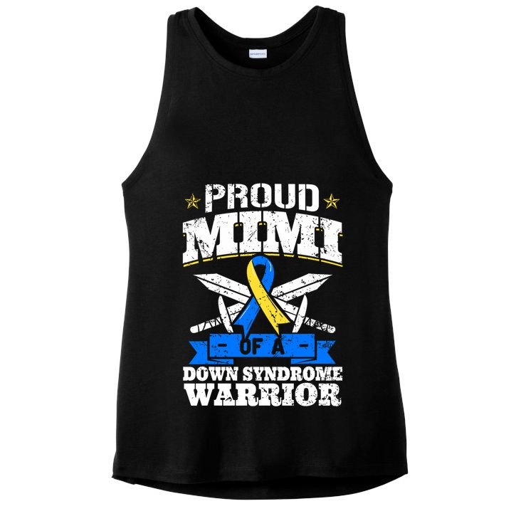 Proud Mimi Of A Down Syndrome Warrior Trisomy 21 Grandma Ladies PosiCharge Tri-Blend Wicking Tank
