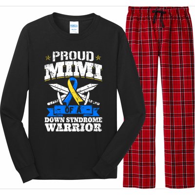 Proud Mimi Of A Down Syndrome Warrior Trisomy 21 Grandma Long Sleeve Pajama Set