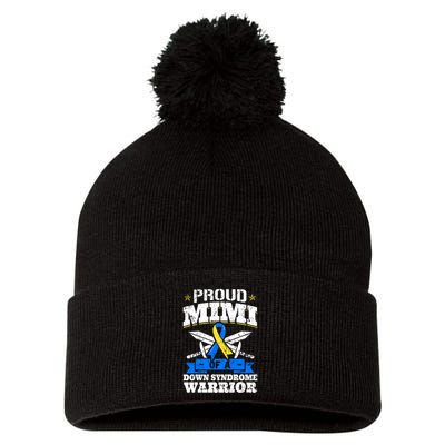 Proud Mimi Of A Down Syndrome Warrior Trisomy 21 Grandma Pom Pom 12in Knit Beanie
