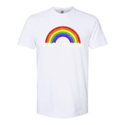 Proud Mom Of Gay Or Lesbian Son Or Daughter With Rainbow Gift Softstyle CVC T-Shirt