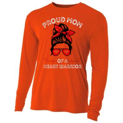 Proud MoM Of A Heart Warrior Cute CHD Awareness Gift Cooling Performance Long Sleeve Crew