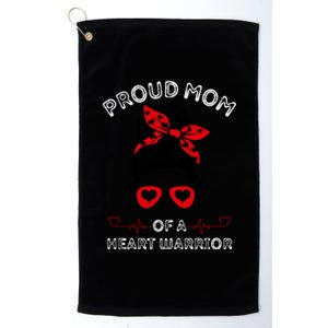 Proud MoM Of A Heart Warrior Cute CHD Awareness Gift Platinum Collection Golf Towel