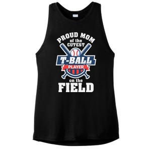 Proud Mom Of The Cutest Tee Ball Player Tee Ball Mom Ladies PosiCharge Tri-Blend Wicking Tank