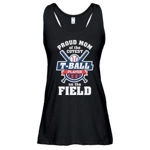 Proud Mom Of The Cutest Tee Ball Player Tee Ball Mom Ladies Essential Flowy Tank