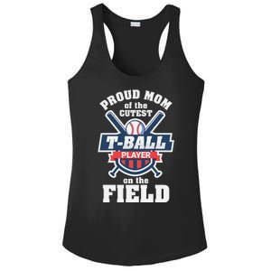 Proud Mom Of The Cutest Tee Ball Player Tee Ball Mom Ladies PosiCharge Competitor Racerback Tank