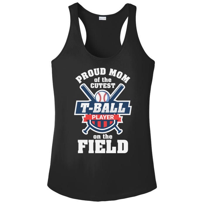 Proud Mom Of The Cutest Tee Ball Player Tee Ball Mom Ladies PosiCharge Competitor Racerback Tank