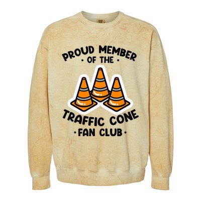 Proud Member Of The Traffic Cone Fan Club Highway Cones Colorblast Crewneck Sweatshirt