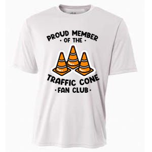 Proud Member Of The Traffic Cone Fan Club Highway Cones Cooling Performance Crew T-Shirt