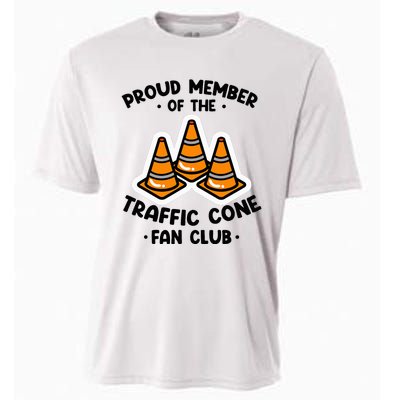 Proud Member Of The Traffic Cone Fan Club Highway Cones Cooling Performance Crew T-Shirt