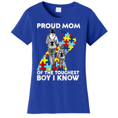 Proud Mom Of The Toughest I Know Autism Awareness Funny Gift Women's T-Shirt