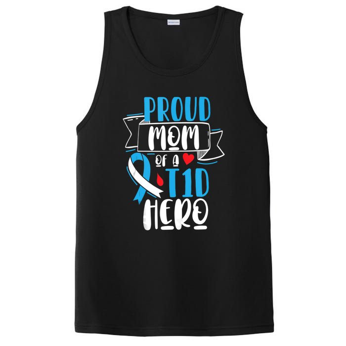 Proud Mom Of A T1D Hero Type 1 Diabetes Mom Awareness PosiCharge Competitor Tank