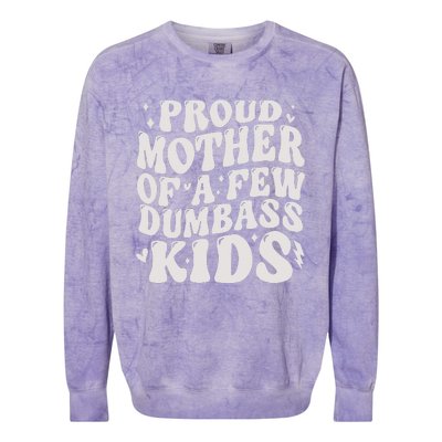 Proud Mother Of A Few Dumbass Stepmom MotherS Day Colorblast Crewneck Sweatshirt