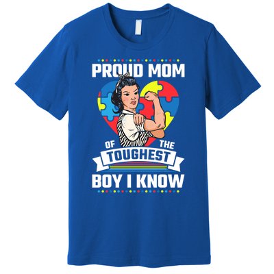 Proud Mom Of The Toughest I Know Autism Awareness Great Gift Premium T-Shirt