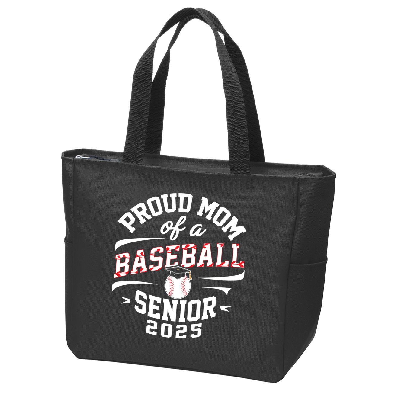 Proud Mom Of A Baseball Senior Class Of 2025 Zip Tote Bag