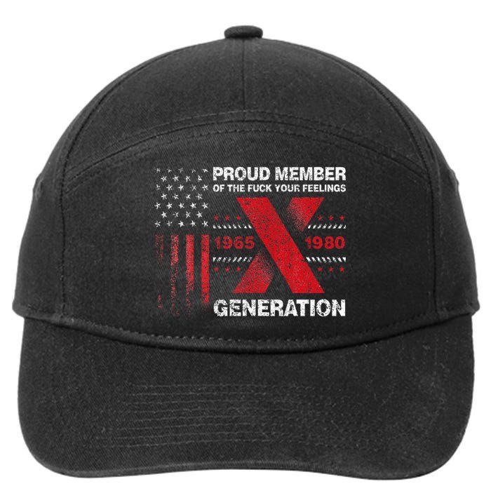 Proud Member Of The Fuck Your Feelings Gen X Vintage 7-Panel Snapback Hat