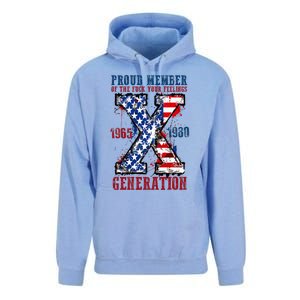 Proud Member Of The Fuck Your Feelings Generation X Unisex Surf Hoodie